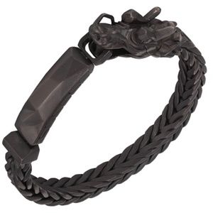 John Hardy Men's Legends Naga Silver ID Bracelet with Draragon Head Item# BM6586